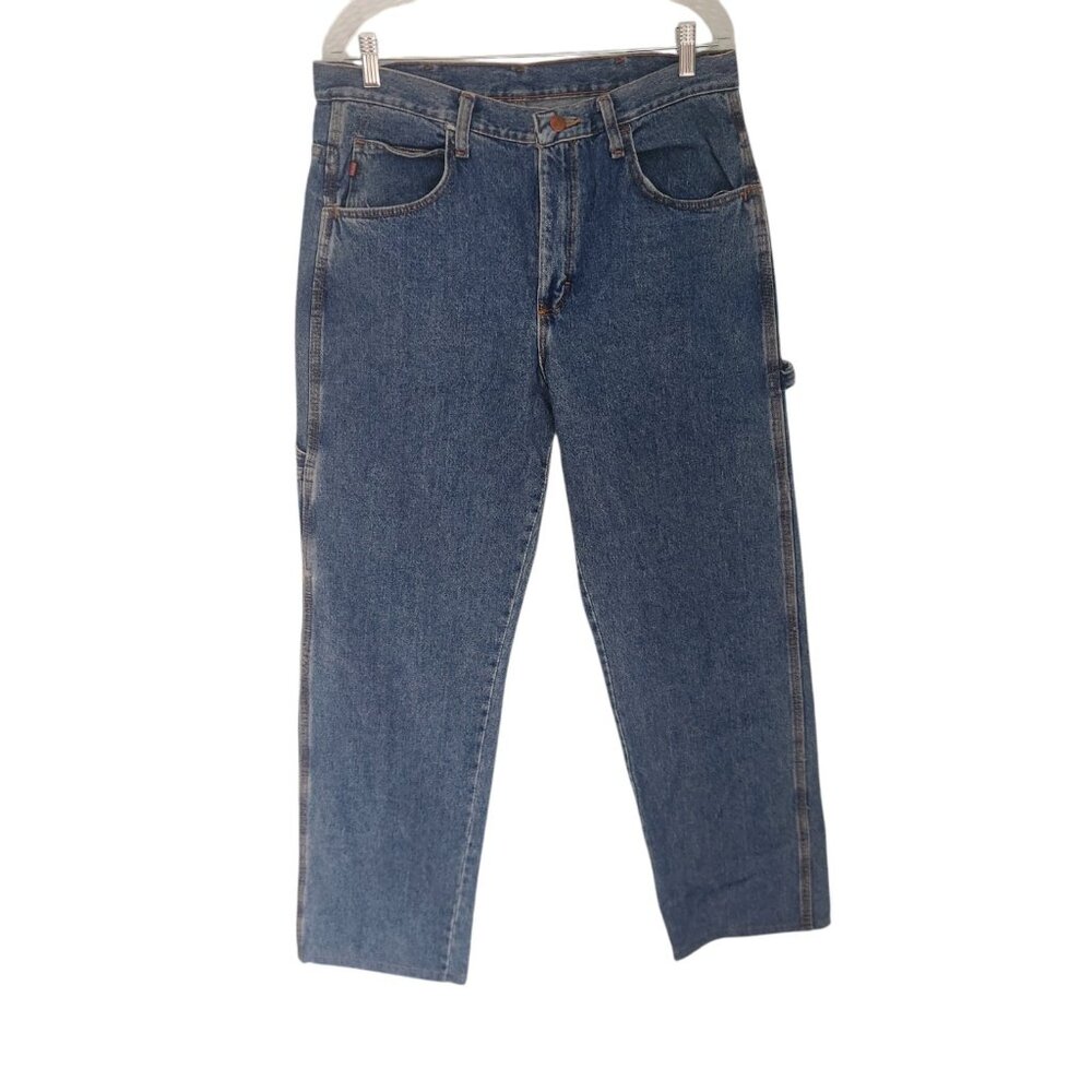 RED KAP Jeans Blue Denim Carpenter Work Pants Retro 100% Cotton‎ 34x30 NEW READ*